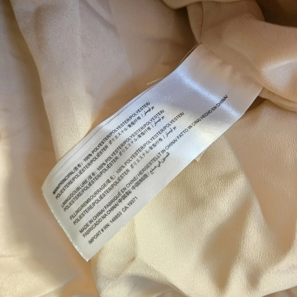 THE FIFTH LABEL Tan Cropped Puffer Jacket Women’s XS Beige Quilted Coat Zip Up - Picture 8 of 8